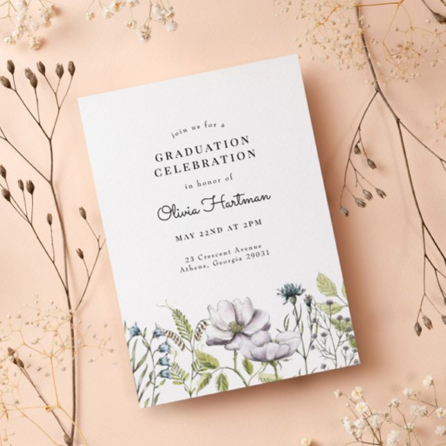 Invitation Graduation Fleur sauvage 2022 (Créateur téléchargé)