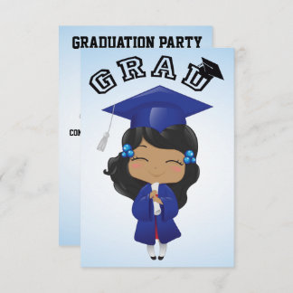 Invitation Graduation Girl in Blue