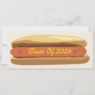 Invitation Graduation Hotdog Avec Mustard Classe de 2024