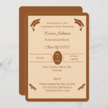 Graduation Minimaliste Personnalisée Brown Et Beig