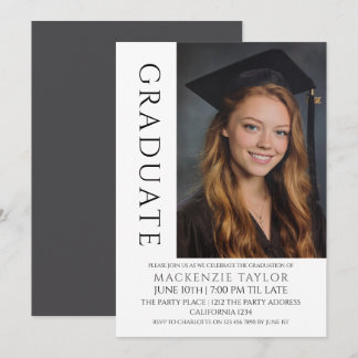 Invitation Graduation Modern Photo Template Personalized