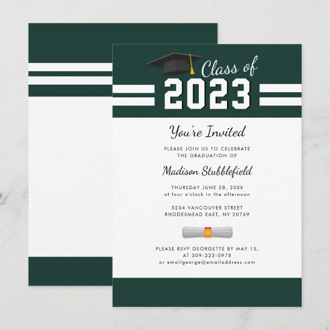 Invitation Graduation Moderne 2025 Grad Party (Devant / Derrière)