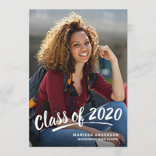 Invitation Graduation Moderne Brush Script 2+Side Party 2020