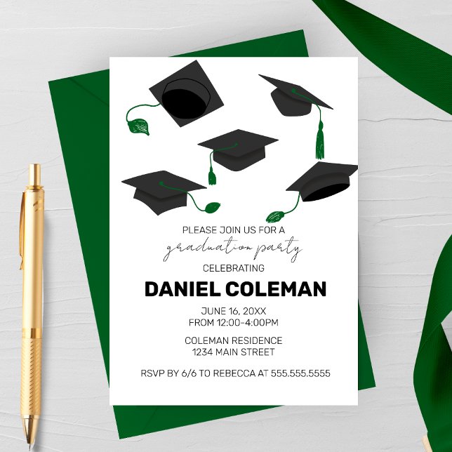 Invitation Graduation Moderne Cap Jeu de Graduation (Créateur téléchargé)