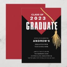 Graduation moderne Gras Casquette Rouge