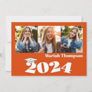 Invitation Graduation Multi Photo Orang Classe 2023 QR Code