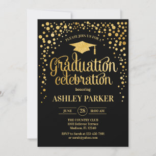 Invitation Graduation - Noir Or