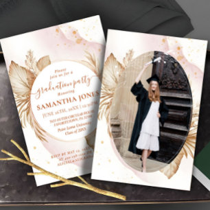 Invitation Graduation Pampas Grass
