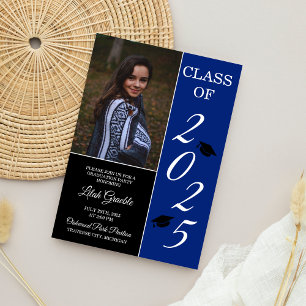 Invitation Graduation Party 2025 Grad Casquette Blue