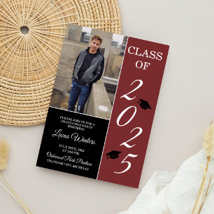 Invitation Graduation Party 2025 Grad Casquette Maroon