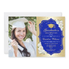 Graduation Party avec photo - Gold Royal Blue