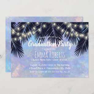 Invitation Graduation Party Beach Palm Tree Aquarelle