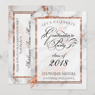Invitation Graduation Party Faux Marbre italien en cuivre