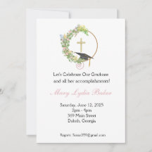 Graduation Party Floral Cross Design, Grad casquet