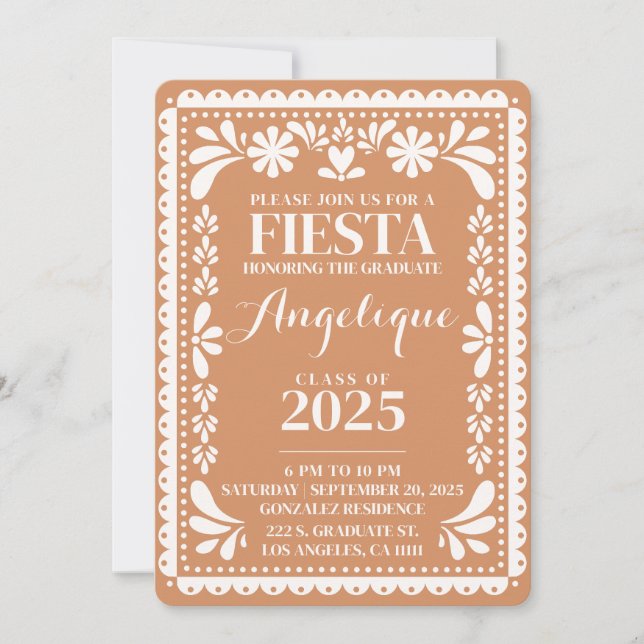 Invitation Graduation Party Papel Picado Mexican Fiesta 2025 (Devant)