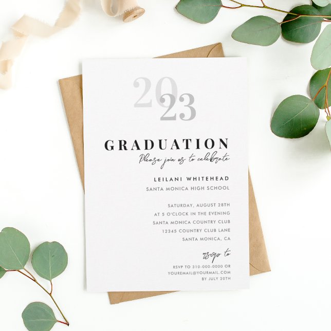 Invitation Graduation Party Typographie moderne (Créateur téléchargé)