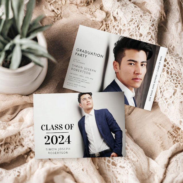 Invitation Graduation photo moderne tendance (Créateur téléchargé)