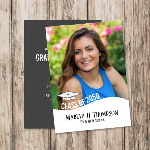 Invitation Graduation Photo Mortarboard moderne Minimaliste