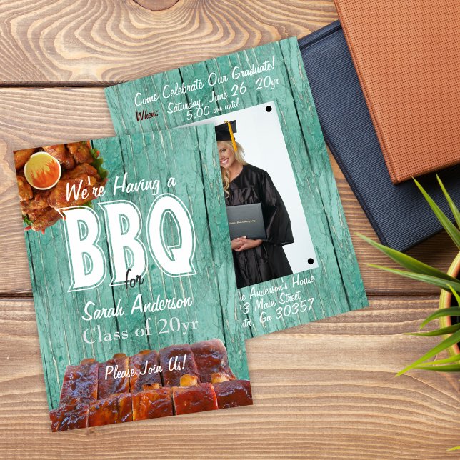Invitation Graduation photo personnalisée BBQ Party (Créateur téléchargé)