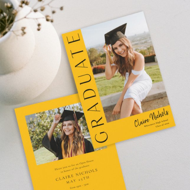 Invitation Graduation photo verticale moderne (Créateur téléchargé)