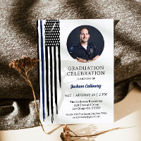 Graduation policière, Aquarelle Bleu Léger Drapeau