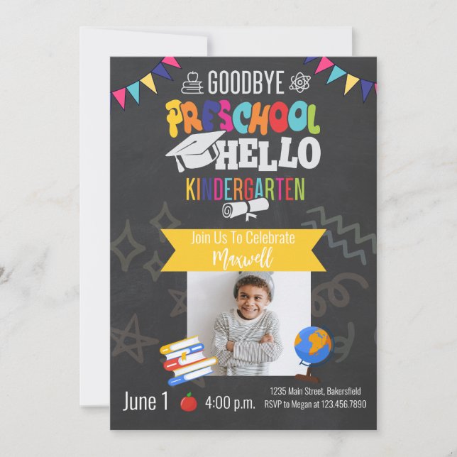 Invitation Graduation pré-K Party Photo Graduation (Devant)