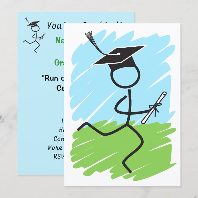 Invitation Graduation Runner © Party Cross Country Track (Devant / Derrière)