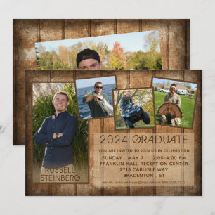 Invitation Graduation Rustique Pays Bois 5 Photo