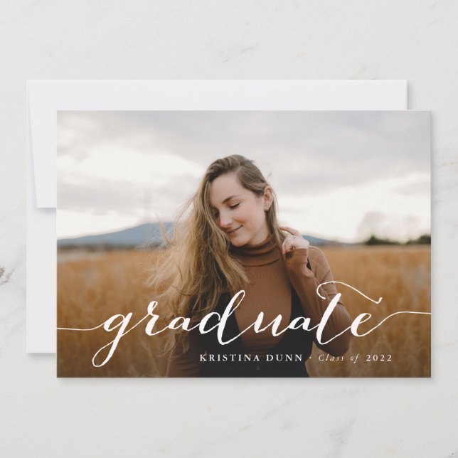 Invitation Graduation Script Photo Party recto verso (Devant)