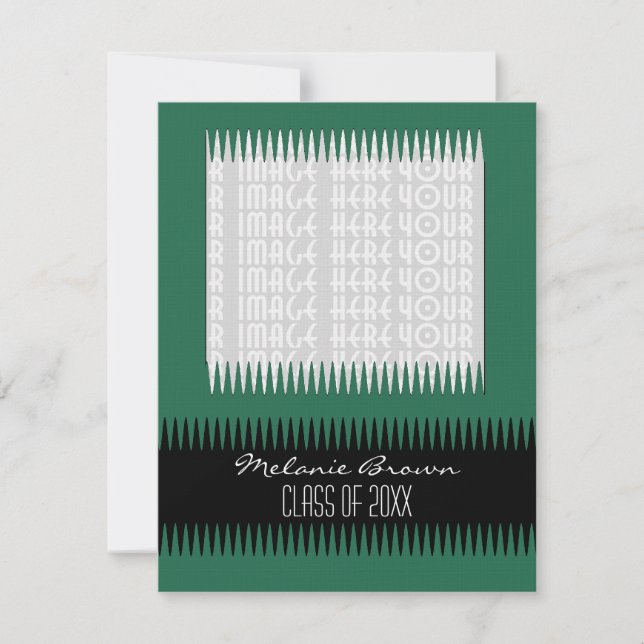 Invitation Graduation Vert foncé (Devant)