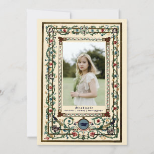 Invitation Graduation vintage "médiévale" éclairée