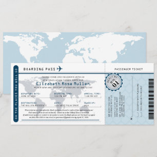 Invitation Graduation World Traveller Boarding Pass Invitatio