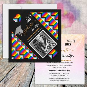 Invitation Gradué LGBTQ & Progrès Arc-en-ciel Graduation