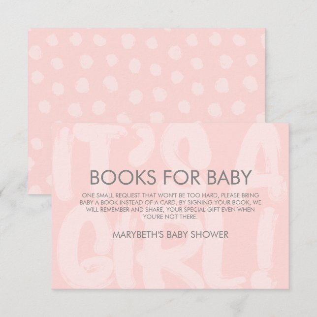 Invitation Graffiti Baby shower Rose Apporter Une Demande De  (Devant / Derrière)