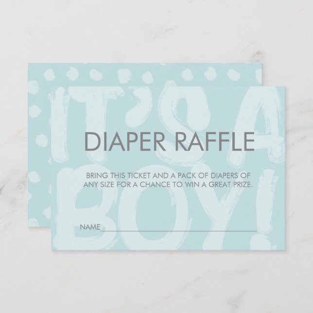 Invitation Graffiti Bleu Baby shower Déchets Raffle Billet (Devant / Derrière)