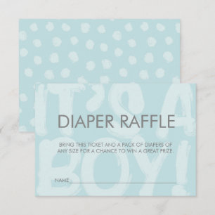 Invitation Graffiti Bleu Baby shower Déchets Raffle Billet