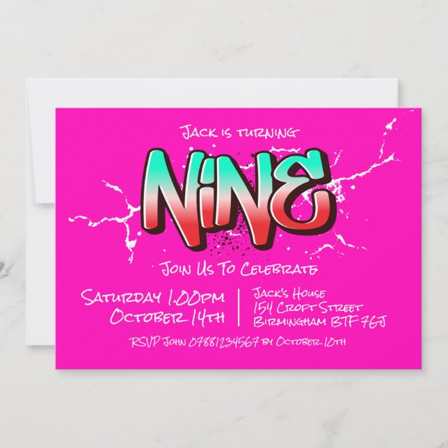 Invitation Graffiti Clair Neuf (Devant)