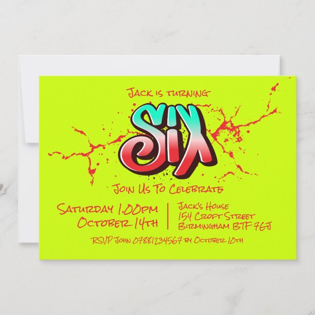 Invitation Graffiti Clair Six (Devant)