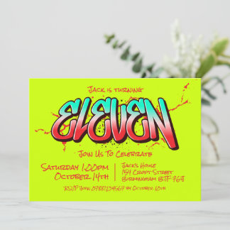 Invitation Graffiti Lumineux Onze