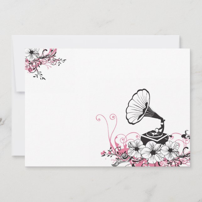 Invitation gramophone vintage (Devant)