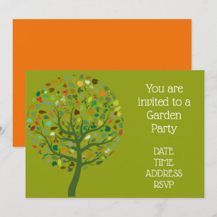 Invitation Grand arbre mignon Fête de jardin