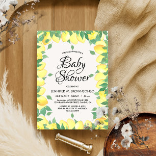 Invitation Grand Baby shower de citronnade jaune