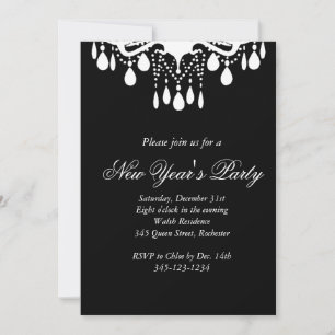 Invitation Grand bal du Nouvel An (noir)