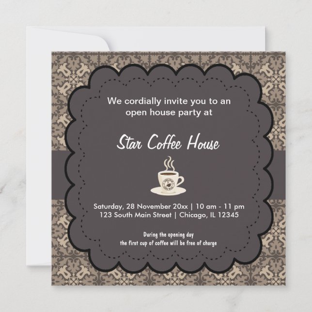 Invitation Grand café d'ouverture (Devant)