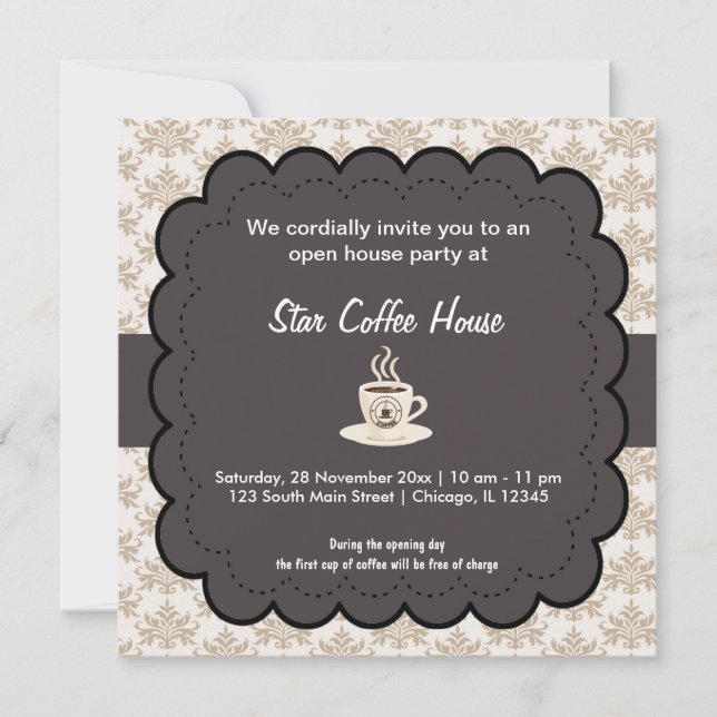 Invitation Grand café d'ouverture (Devant)