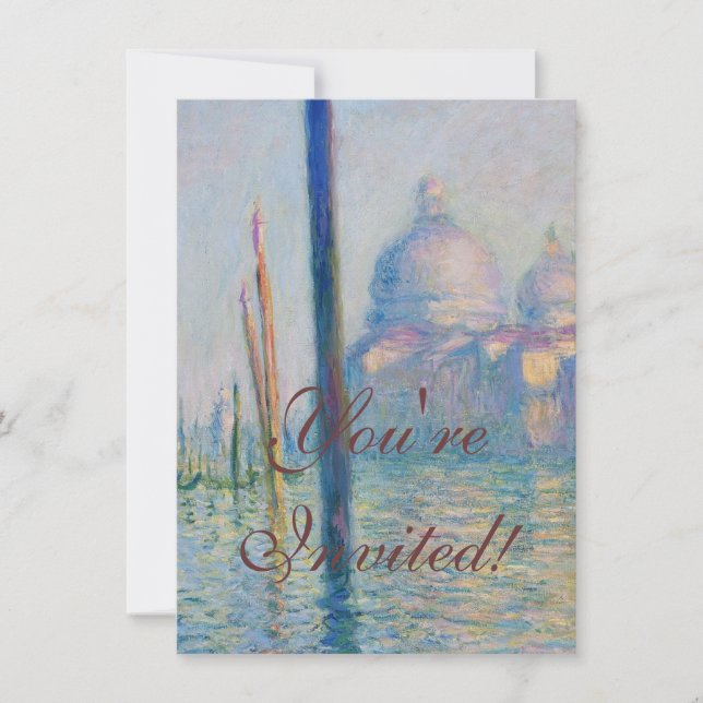 Invitation Grand Canal Monet Venise Italie Peinture classique (Devant)