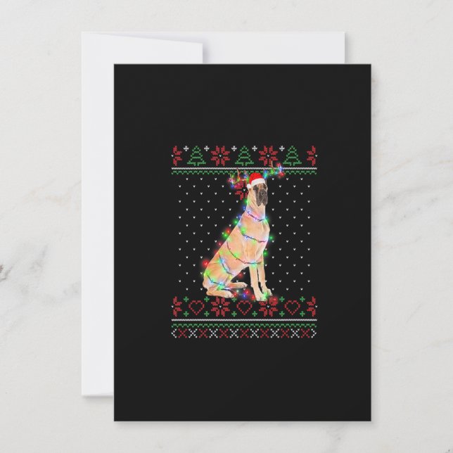 Invitation Grand Chien Dane Doux laid Chien de Noël Chien Chi (Devant)