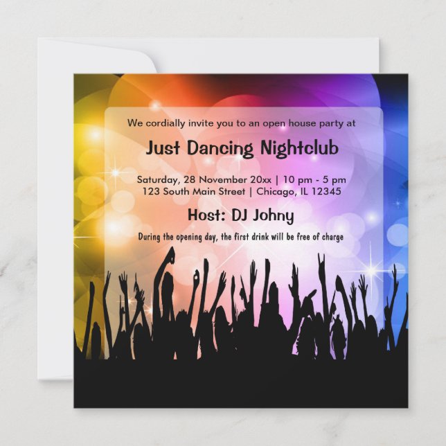 Invitation Grand club de nuit d'ouverture (Devant)
