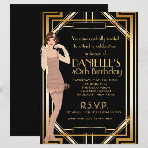 Invitation Grand Gatsby a inspiré l'invitation d'anniversaire