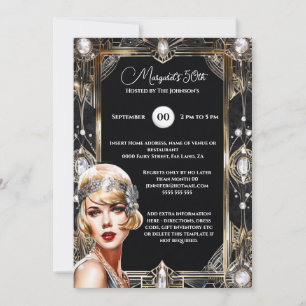 Invitation Grand Gatsby rugissant des années vingt flapper ar
